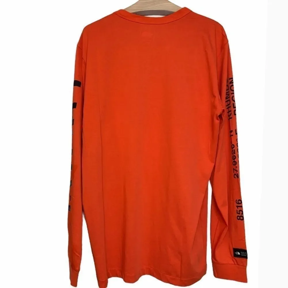 The North Face Lhotse Mountain Long Sleeve Graphic Tee Red Men’s Large NWT